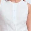 Andrea Linen Shell Top White Andrea Linen Shell Top White