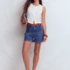 Andrea Linen Shell Top White Andrea Linen Shell Top White