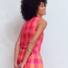 Andrea Linen Shell Top Zesty Orange, Pink Gingham Andrea Linen Shell Top Zesty Orange, Pink Gingham