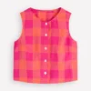 Andrea Linen Shell Top Zesty Orange, Pink Gingham Andrea Linen Shell Top Zesty Orange, Pink Gingham