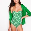 Andros Twist Front Swimsuit Rich Emerald, Blossomy