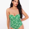 Andros Twist Front Swimsuit Rich Emerald, Blossomy