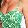 Andros Twist Front Swimsuit Rich Emerald, Blossomy