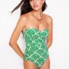 Andros Twist Front Swimsuit Rich Emerald, Blossomy