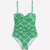 Andros Twist Front Swimsuit Rich Emerald, Blossomy