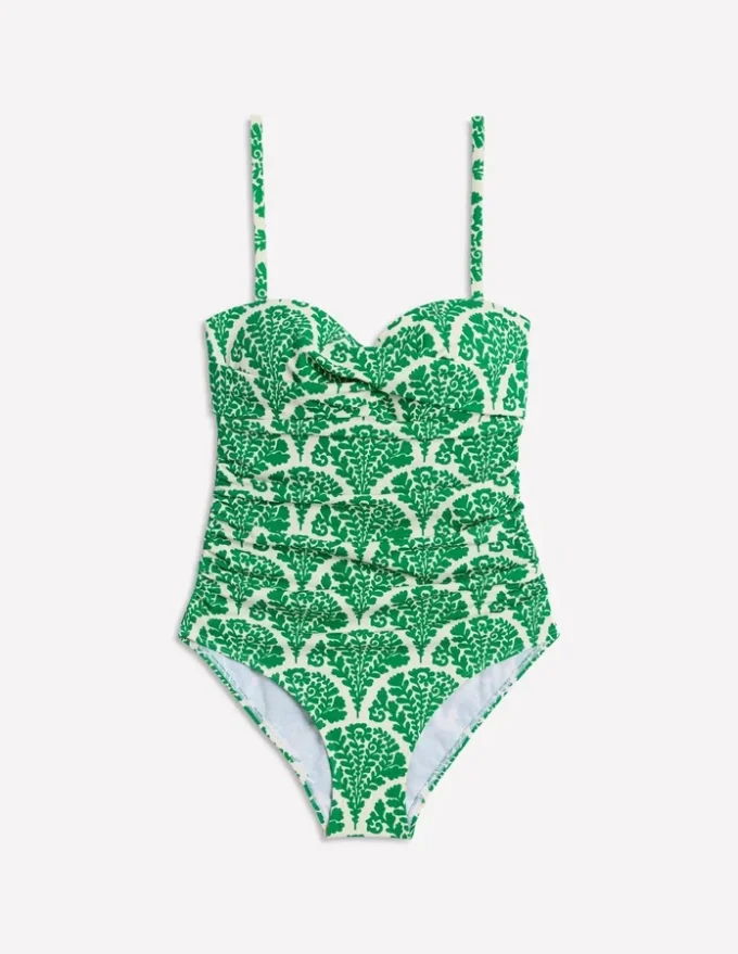 Andros Twist Front Swimsuit Rich Emerald, Blossomy
