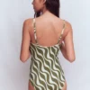 Andros Twist Front Swimsuit Woodland Green, Rhythmic Wave Andros Twist Front Swimsuit Woodland Green, Rhythmic Wave