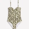 Andros Twist Front Swimsuit Woodland Green, Rhythmic Wave Andros Twist Front Swimsuit Woodland Green, Rhythmic Wave