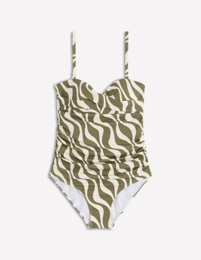 Andros Twist Front Swimsuit Woodland Green, Rhythmic Wave Andros Twist Front Swimsuit Woodland Green, Rhythmic Wave