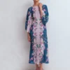 Angel Sleeve Boat Neck Dress Tourmaline Blue, Orchid Canopy Angel Sleeve Boat Neck Dress Tourmaline Blue, Orchid Canopy