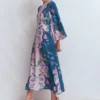 Angel Sleeve Boat Neck Dress Tourmaline Blue, Orchid Canopy Angel Sleeve Boat Neck Dress Tourmaline Blue, Orchid Canopy