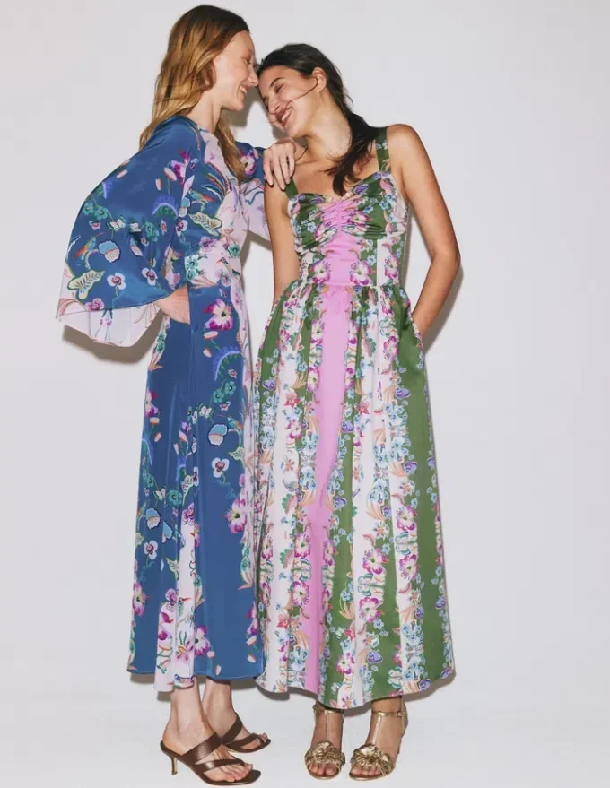 Angel Sleeve Boat Neck Dress Tourmaline Blue, Orchid Canopy Angel Sleeve Boat Neck Dress Tourmaline Blue, Orchid Canopy