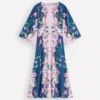 Angel Sleeve Boat Neck Dress Tourmaline Blue, Orchid Canopy Angel Sleeve Boat Neck Dress Tourmaline Blue, Orchid Canopy