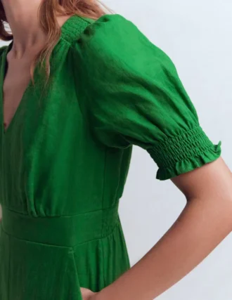 Anna Linen Jumpsuit Amazon Green