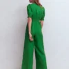 Anna Linen Jumpsuit Amazon Green Anna Linen Jumpsuit Amazon Green