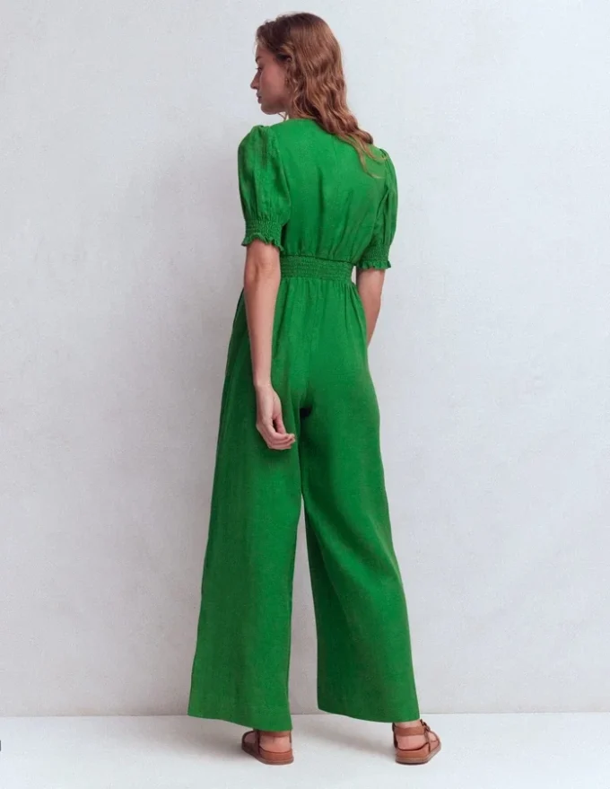 Anna Linen Jumpsuit Amazon Green Anna Linen Jumpsuit Amazon Green