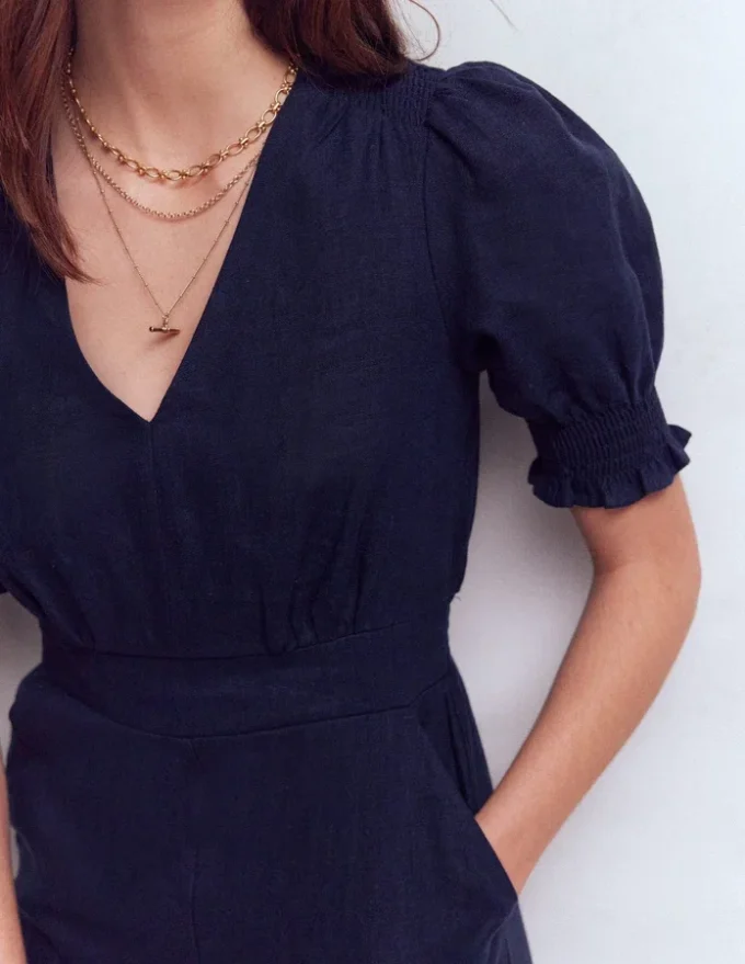 Anna Linen Jumpsuit Navy Anna Linen Jumpsuit Navy