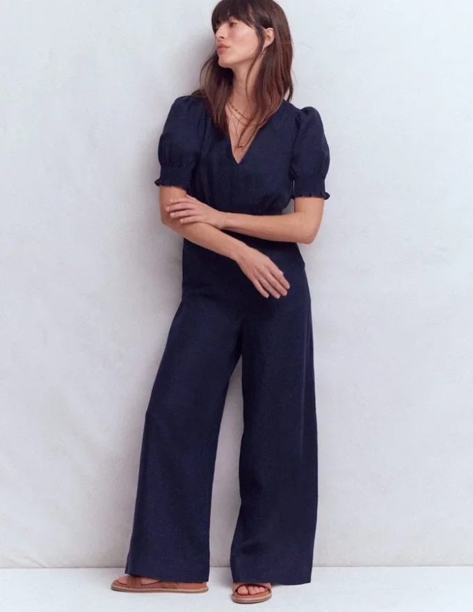 Anna Linen Jumpsuit Navy Anna Linen Jumpsuit Navy