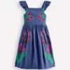 Annalisa Twirly Sundress Denim Blue Embroidery Annalisa Twirly Sundress Denim Blue Embroidery