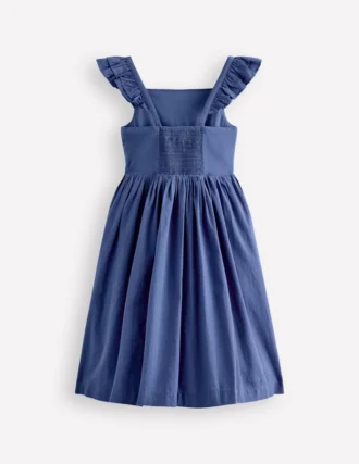Annalisa Twirly Sundress Denim Blue Embroidery