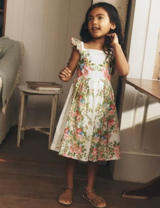 Annalisa Twirly Sundress Soft Ivory Floral