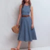 Annet Denim Midi Dress Mid Vintage Annet Denim Midi Dress Mid Vintage