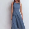 Annet Denim Midi Dress Mid Vintage Annet Denim Midi Dress Mid Vintage