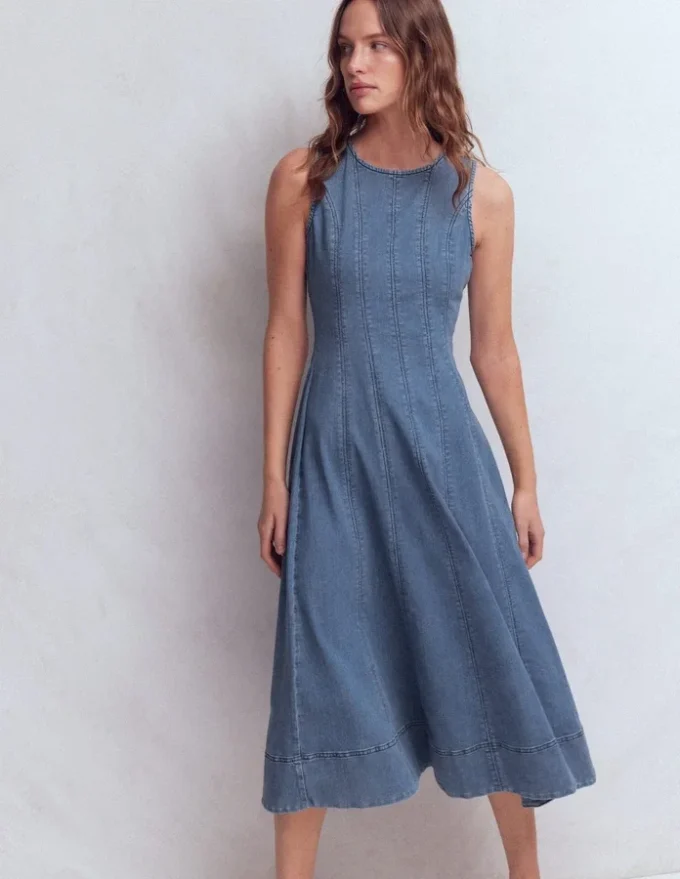 Annet Denim Midi Dress Mid Vintage Annet Denim Midi Dress Mid Vintage