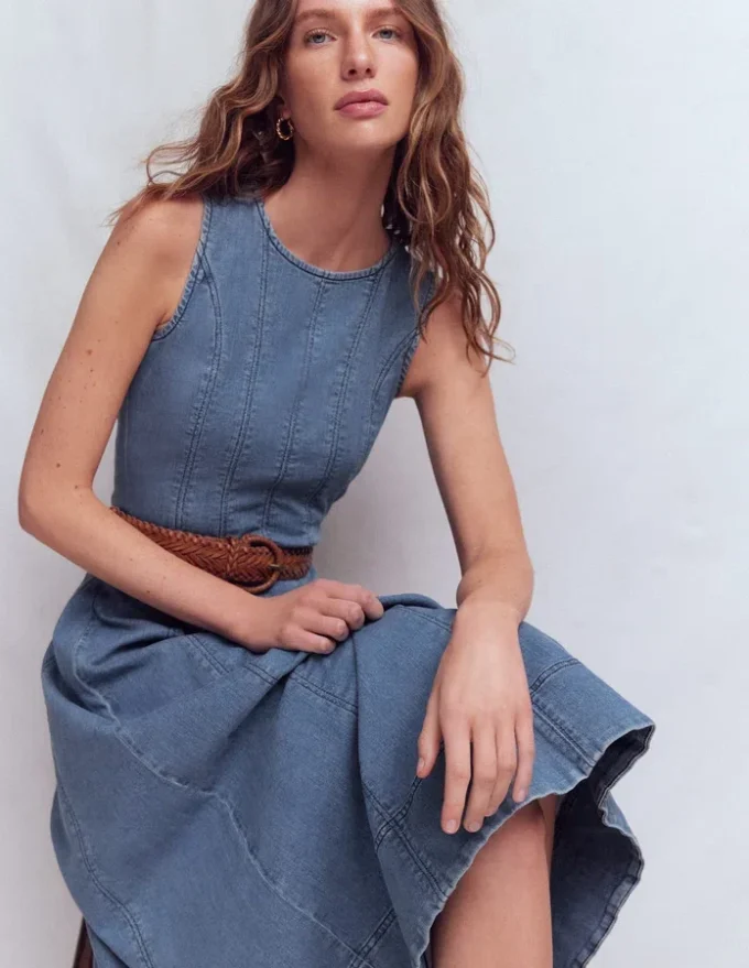Annet Denim Midi Dress Mid Vintage Annet Denim Midi Dress Mid Vintage