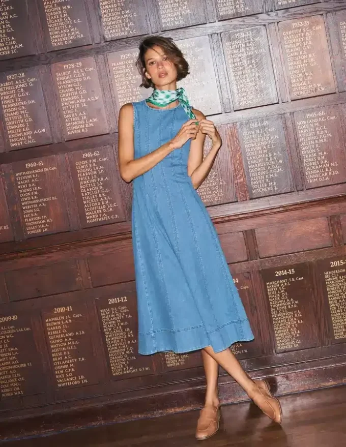 Annet Denim Midi Dress Mid Vintage Annet Denim Midi Dress Mid Vintage
