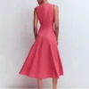 Annet Linen Blend Midi Dress Cherry Blush Annet Linen Blend Midi Dress Cherry Blush