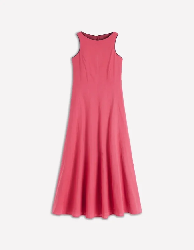 Annet Linen Blend Midi Dress Cherry Blush Annet Linen Blend Midi Dress Cherry Blush