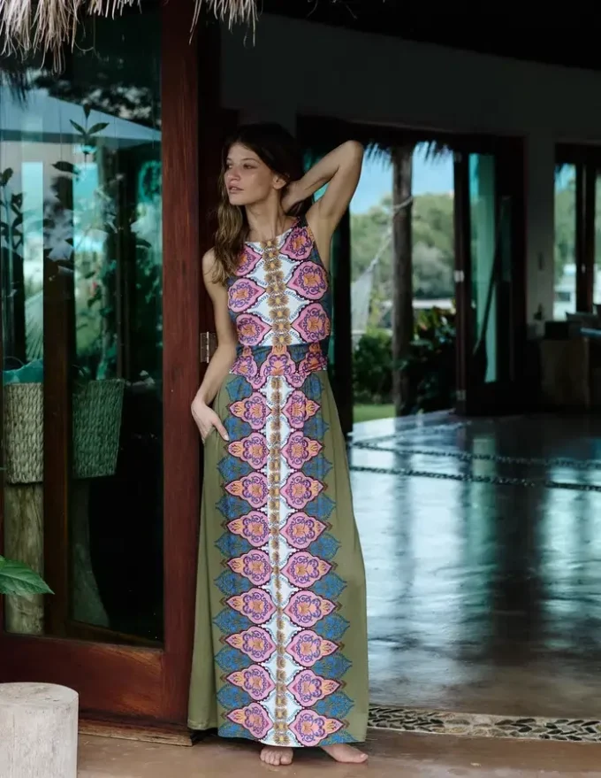 Antonia Jersey Maxi Dress Multi, Ornamental Garden Antonia Jersey Maxi Dress Multi, Ornamental Garden