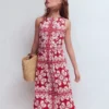 Antonia Jersey Maxi Dress Rich Chestnut, Botanical Charm Antonia Jersey Maxi Dress Rich Chestnut, Botanical Charm