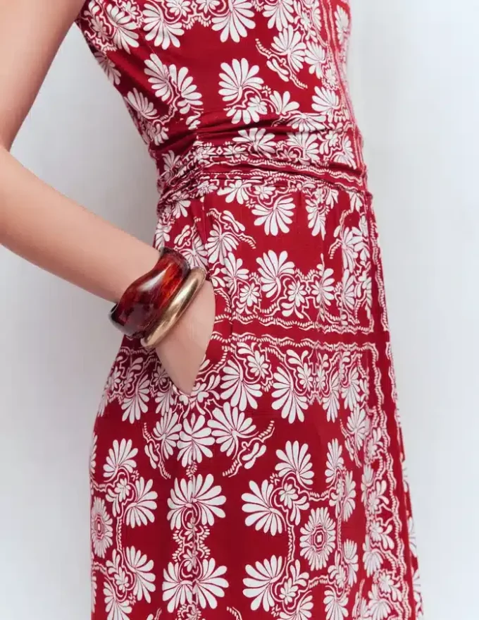 Antonia Jersey Maxi Dress Rich Chestnut, Botanical Charm Antonia Jersey Maxi Dress Rich Chestnut, Botanical Charm