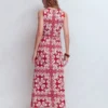 Antonia Jersey Maxi Dress Rich Chestnut, Botanical Charm Antonia Jersey Maxi Dress Rich Chestnut, Botanical Charm