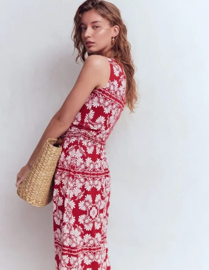Antonia Jersey Maxi Dress Rich Chestnut, Botanical Charm Antonia Jersey Maxi Dress Rich Chestnut, Botanical Charm