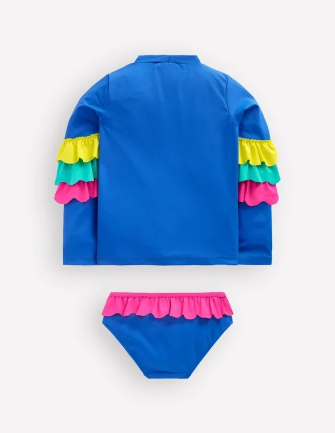 Appliqué Rash Vest Set Azure Blue Parrot Appliqué Rash Vest Set Azure Blue Parrot