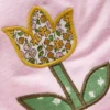 Appliqué Sweatshirt Set Pink Floral Patchwork