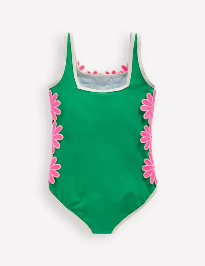 Appliqué Swimsuit Pea Green/Sorbet Pink Daisy Appliqué Swimsuit Pea Green/Sorbet Pink Daisy