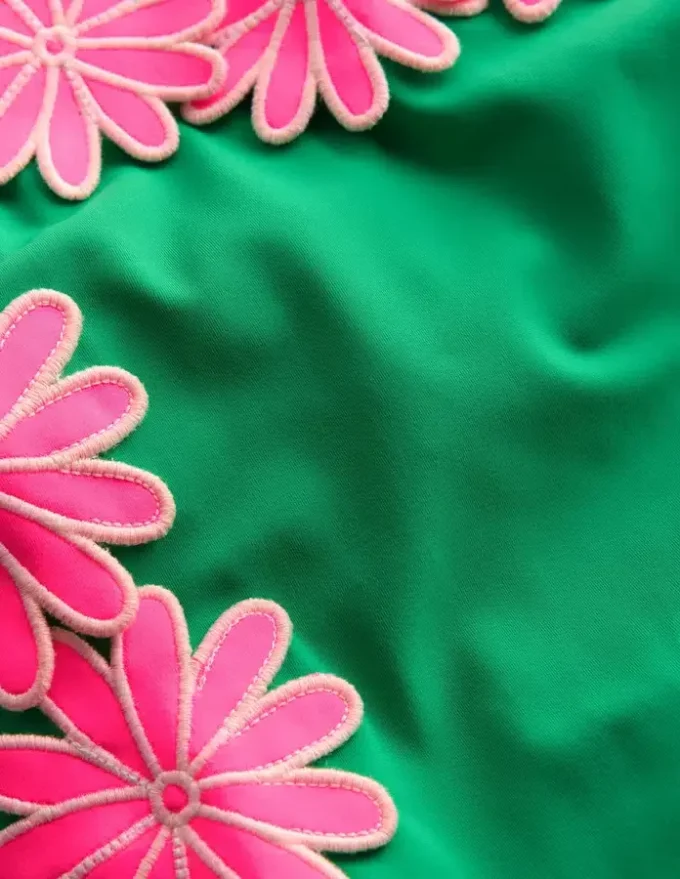 Appliqué Swimsuit Pea Green/Sorbet Pink Daisy Appliqué Swimsuit Pea Green/Sorbet Pink Daisy