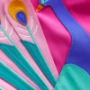 Appliqué Swimsuit Pink Peacock