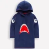Appliqué Towelling Throw-on Navy Shark