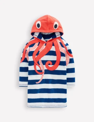 Appliqué Towelling Throw-on Stripe Octopus