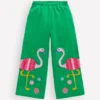 Applique Pull-on Pants Green Flamingos Applique Pull-on Pants Green Flamingos
