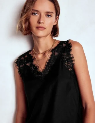 Ara Silk Blend Lace Cami Black