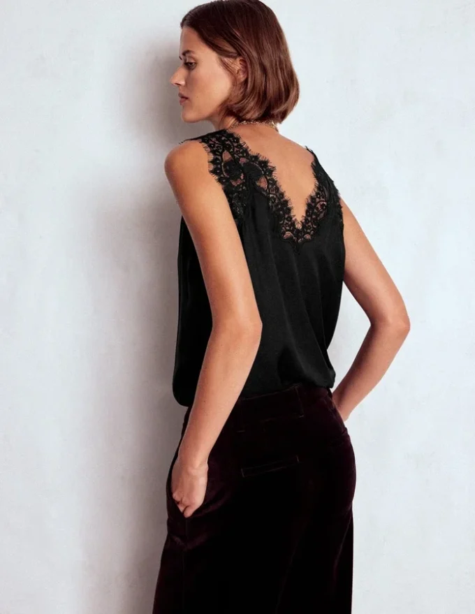 Ara Silk Blend Lace Cami Black Ara Silk Blend Lace Cami Black