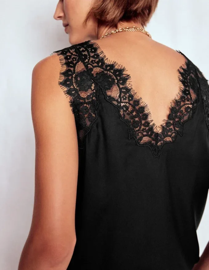 Ara Silk Blend Lace Cami Black Ara Silk Blend Lace Cami Black