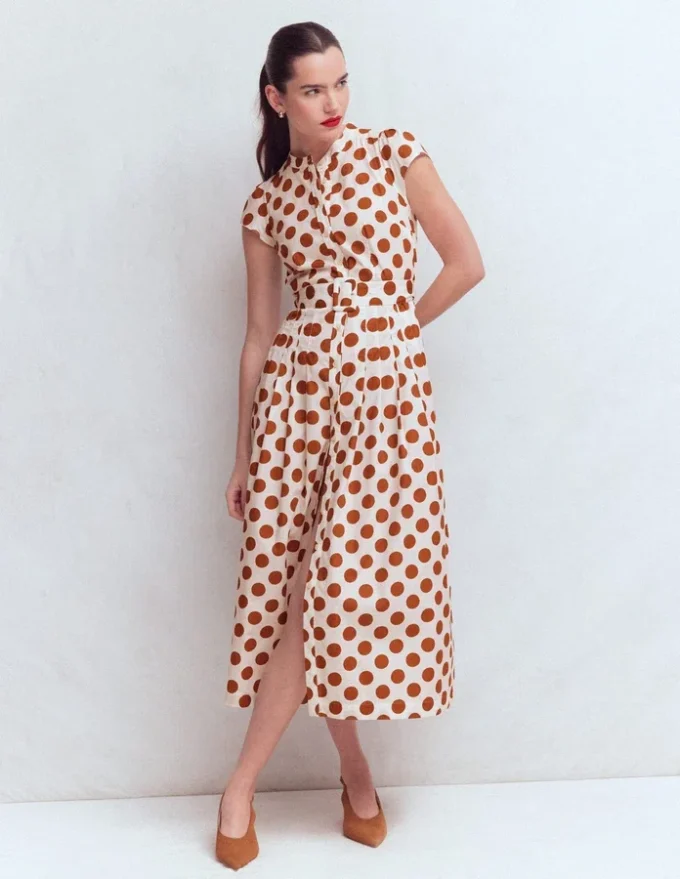 Arabella Cotton Maxi Dress Ginger, Painted Dot