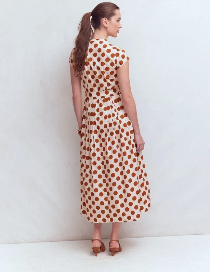 Arabella Cotton Maxi Dress Ginger, Painted Dot